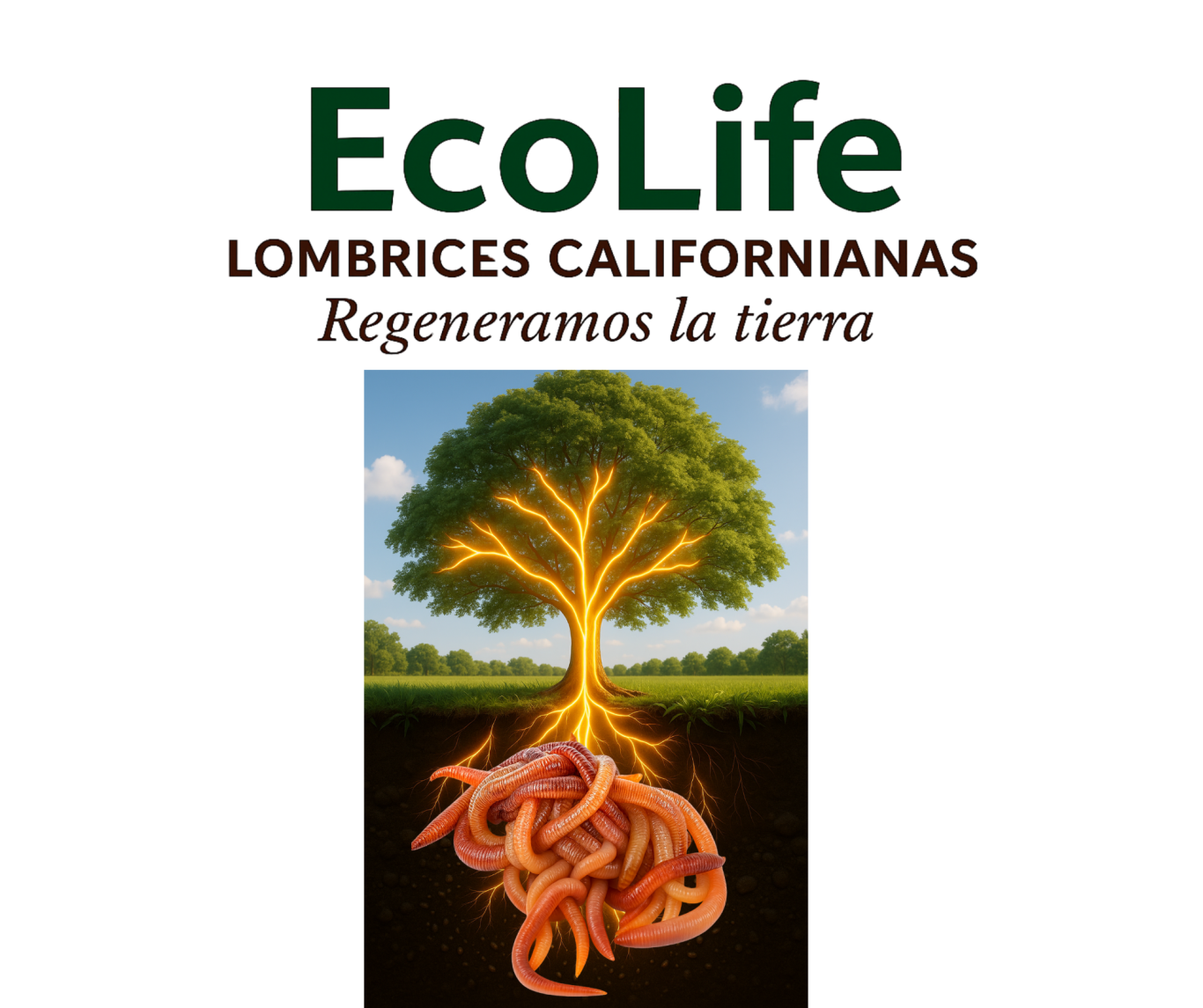 EcoLife Ecuador lombrices californianas · humus de lombriz · fertilizante orgánico · regeneración del suelo · agricultura sostenible